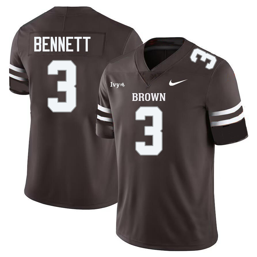 Brown Bears #3 Jackson Bennett College Football Jerseys,Uniforms Stitched-Brown